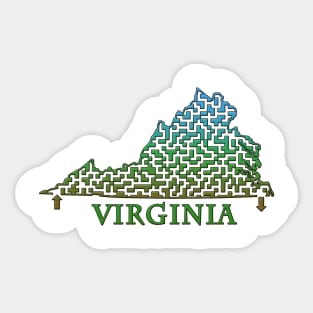 State of Virginia Colorful Maze Sticker